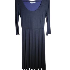 Boden Alanna Three Quarter Sleeve Knit Black Midi Dress size 4